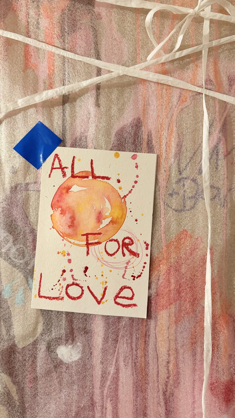Handgemalte Karte: All for Love